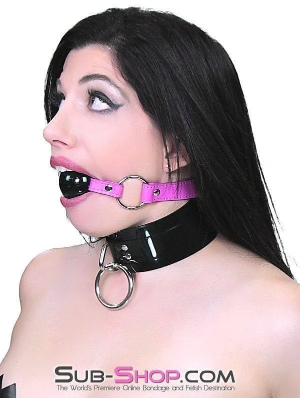 0607A      Something Shiny Black Luxe PVC Collar