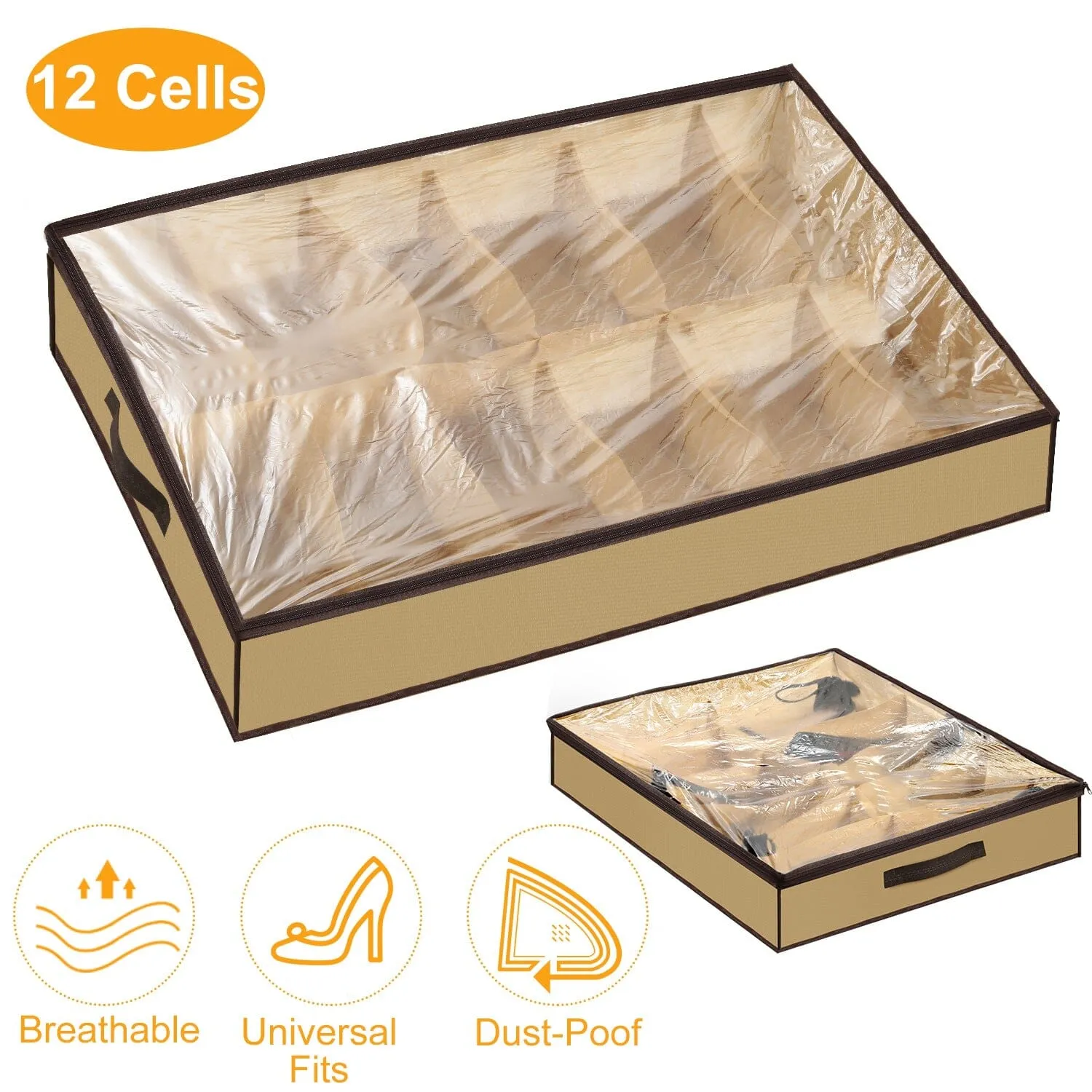 12 Cells Under the Bed Shoes Organizer