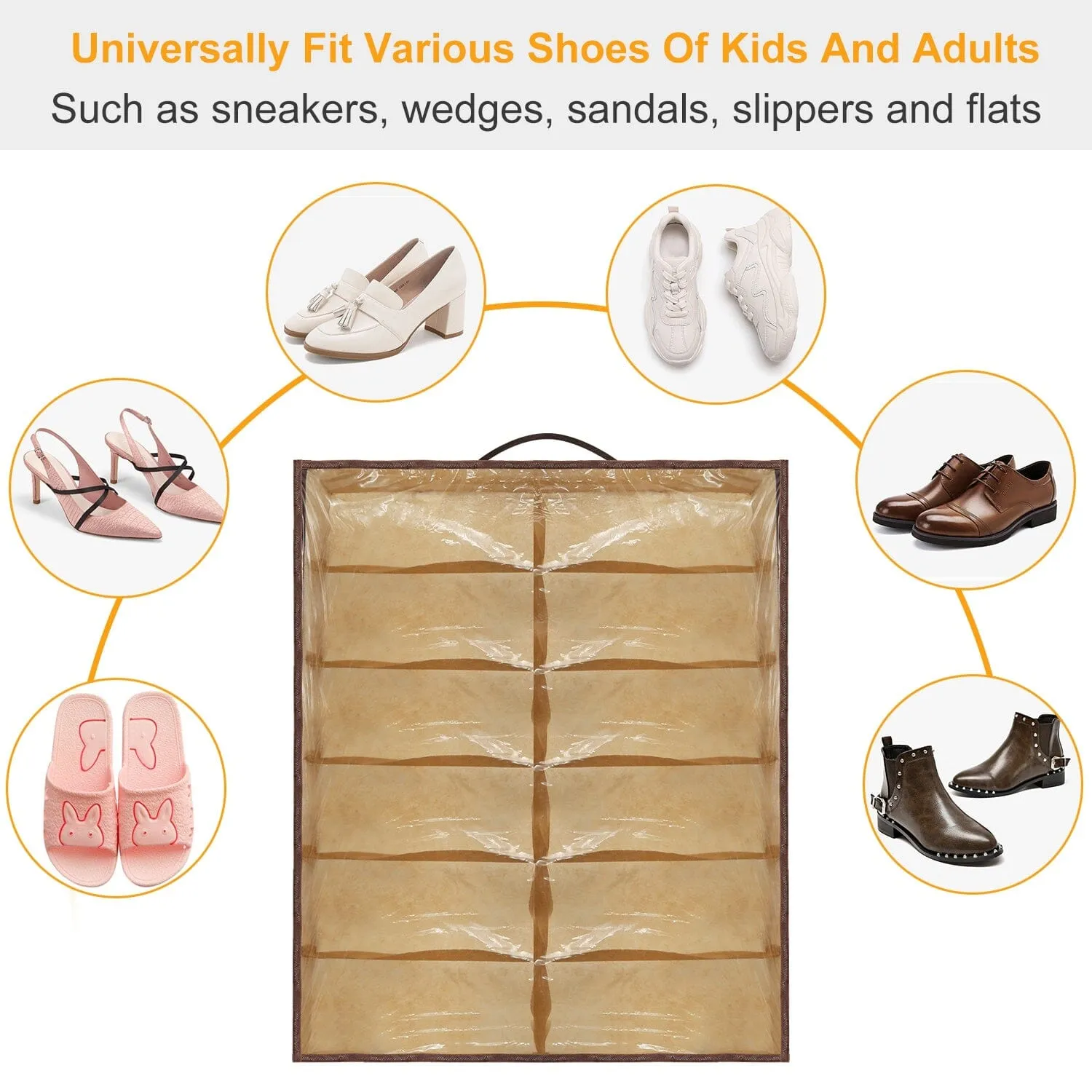 12 Cells Under the Bed Shoes Organizer