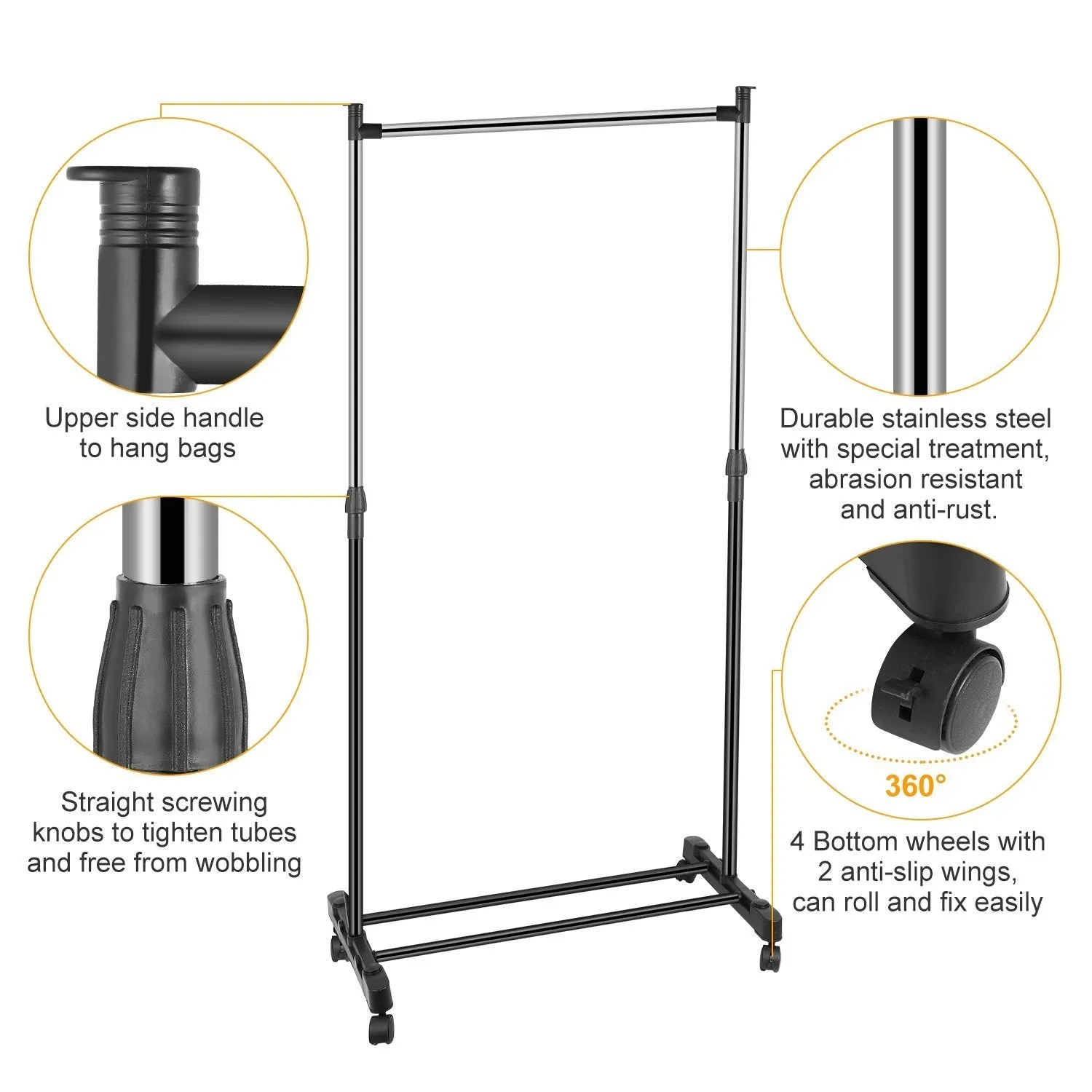 15 kg./33 lbs. Height Adjustable Garment Racks