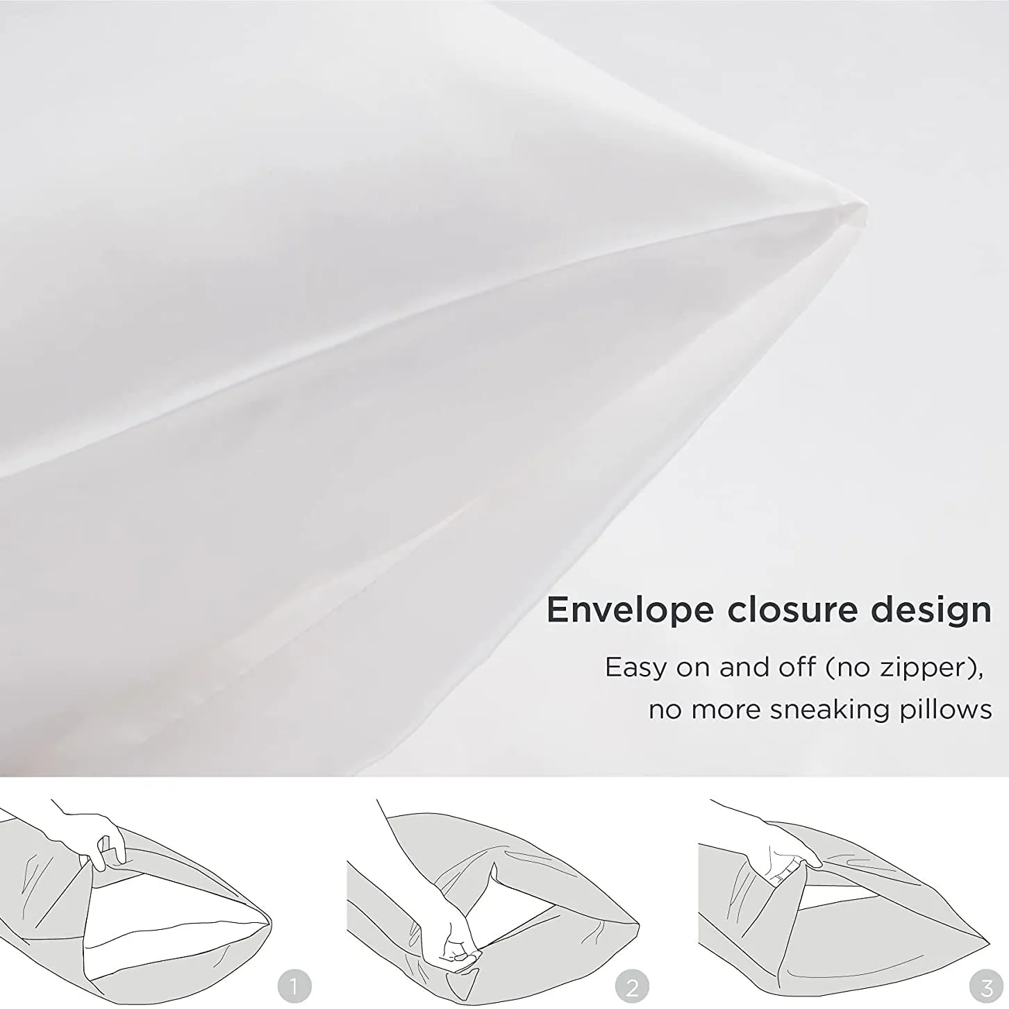 2-Pack: Satin Pillowcases with Envelope Closure