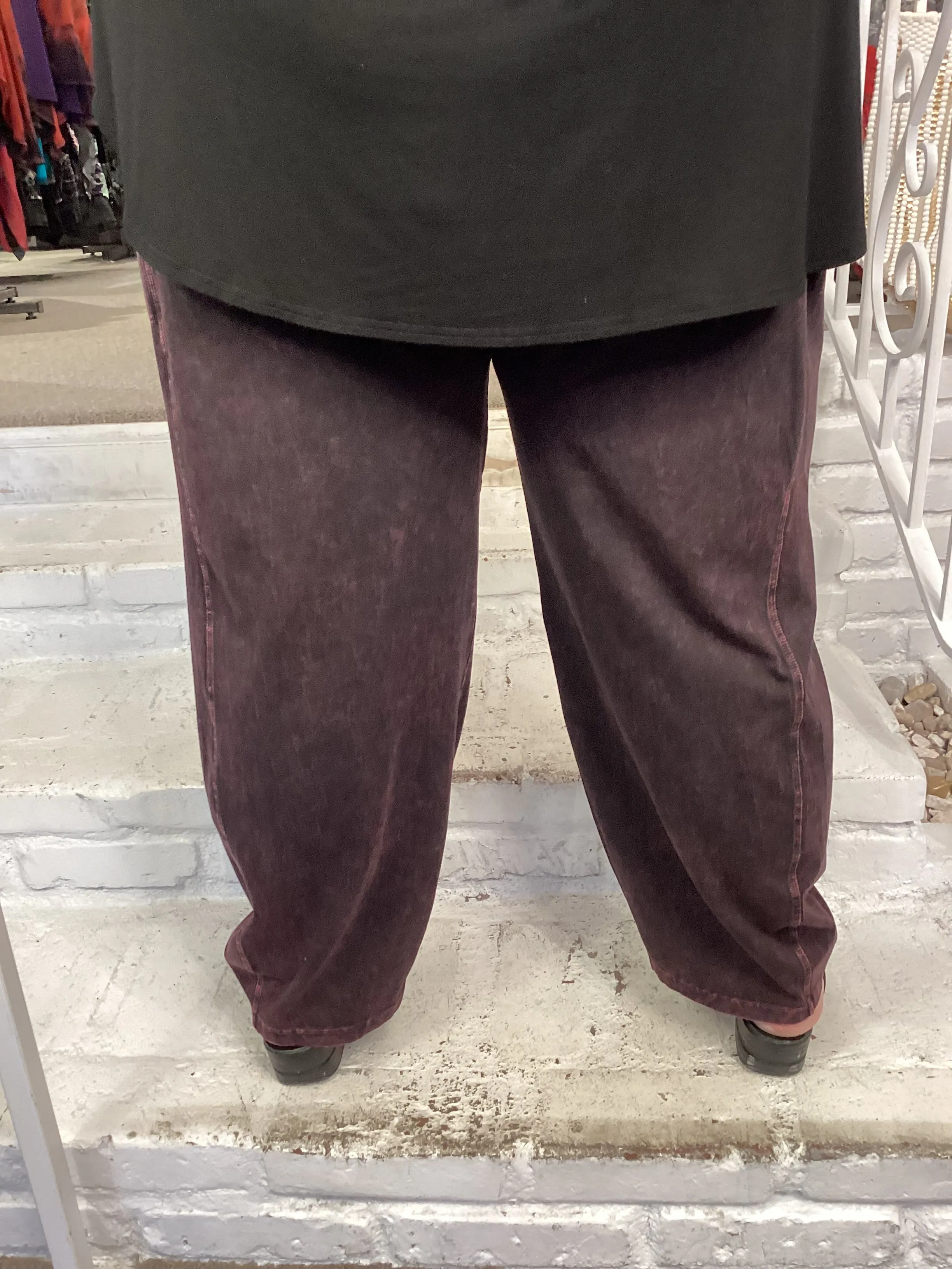 2 PKT LANTERN PANT - WINE