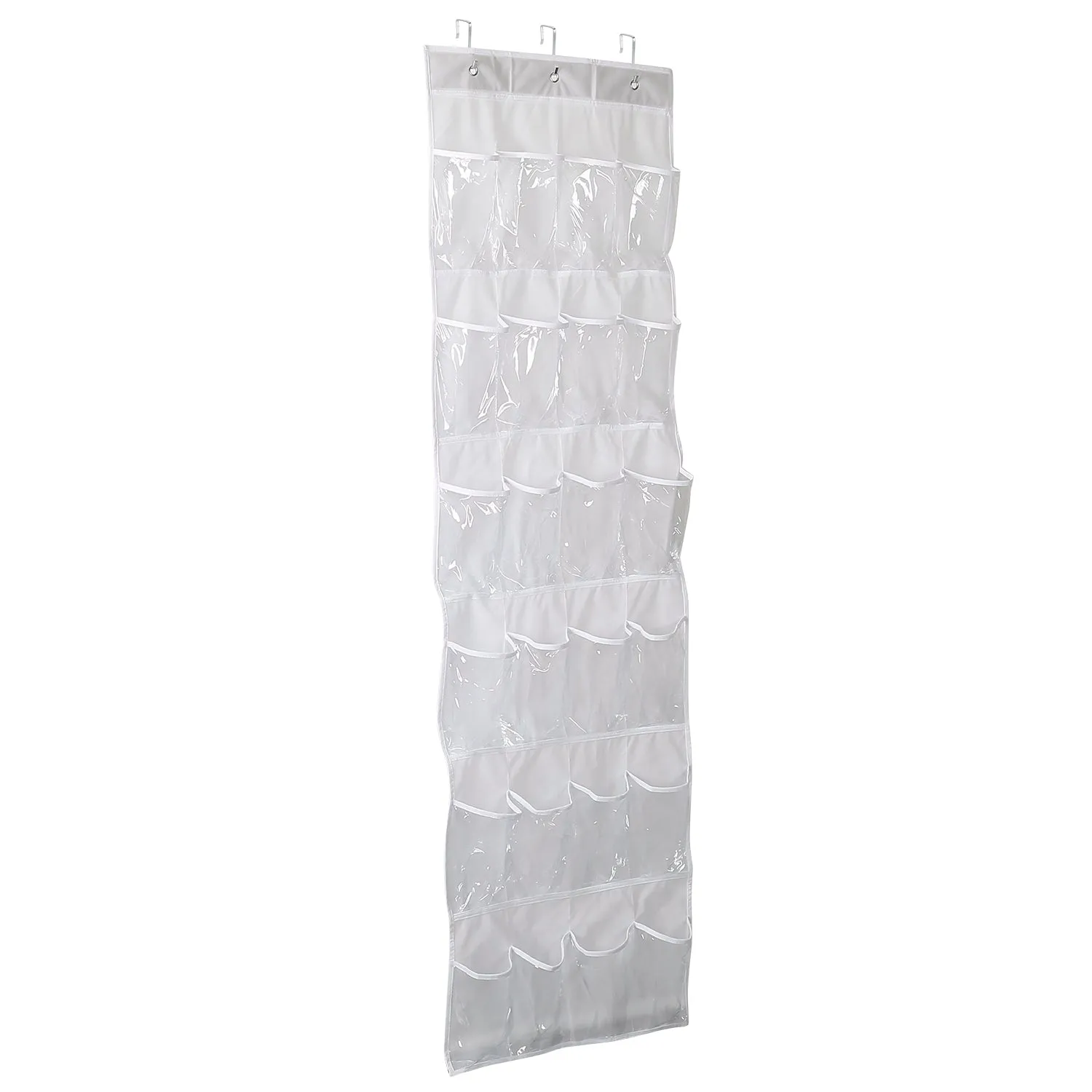 24-Pocket: Over the Door Shoes Rack Crystal Clear Organizer