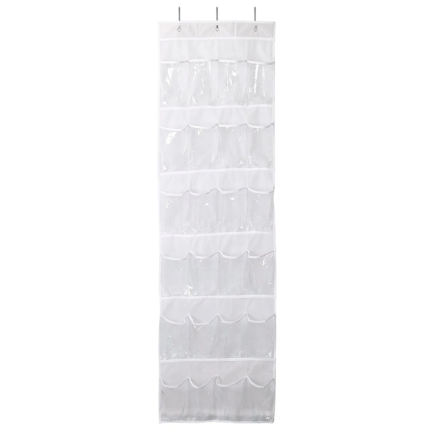 24-Pocket: Over the Door Shoes Rack Crystal Clear Organizer