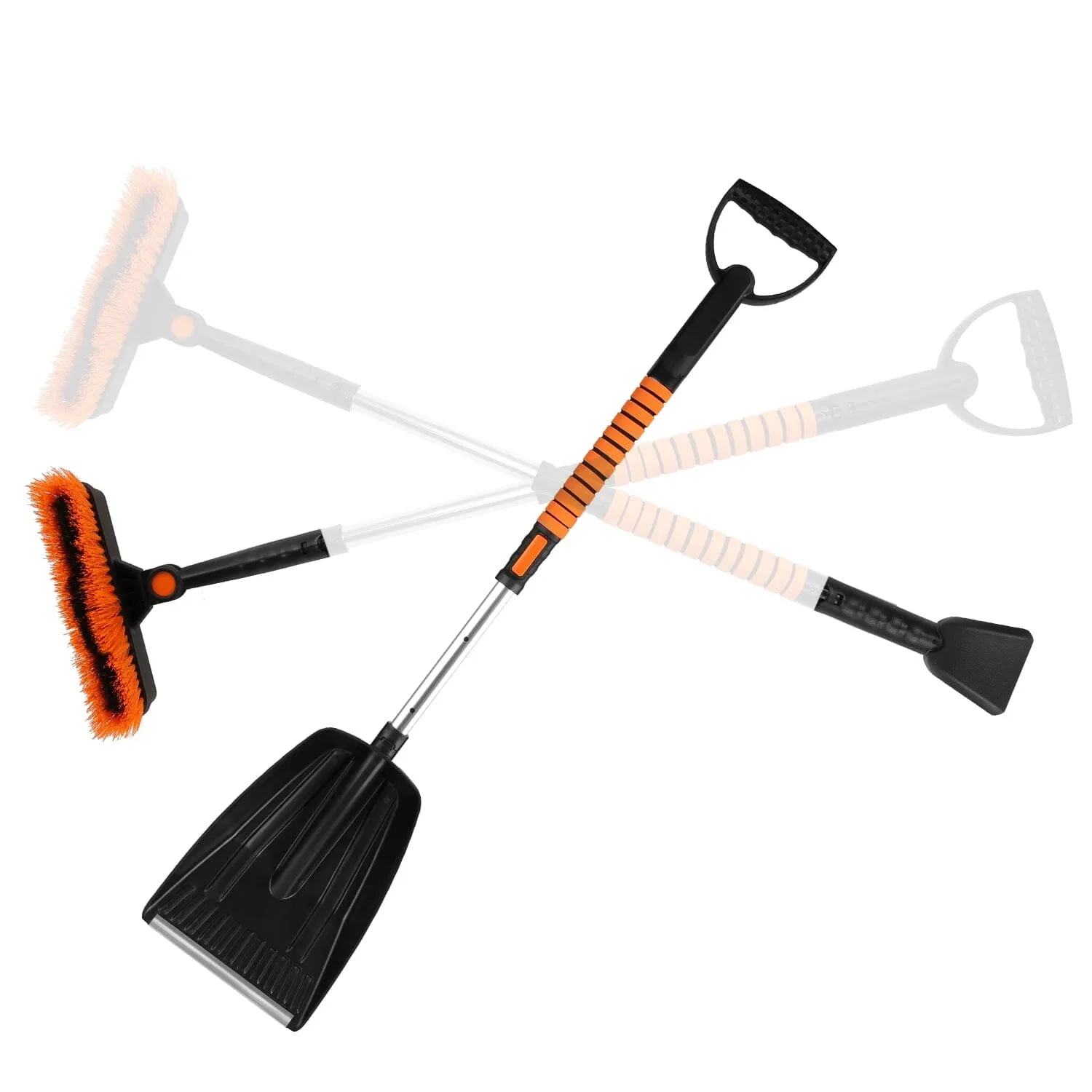 5-in-1 Detachable 180° Adjustable Ice Scraper Snow Shovel