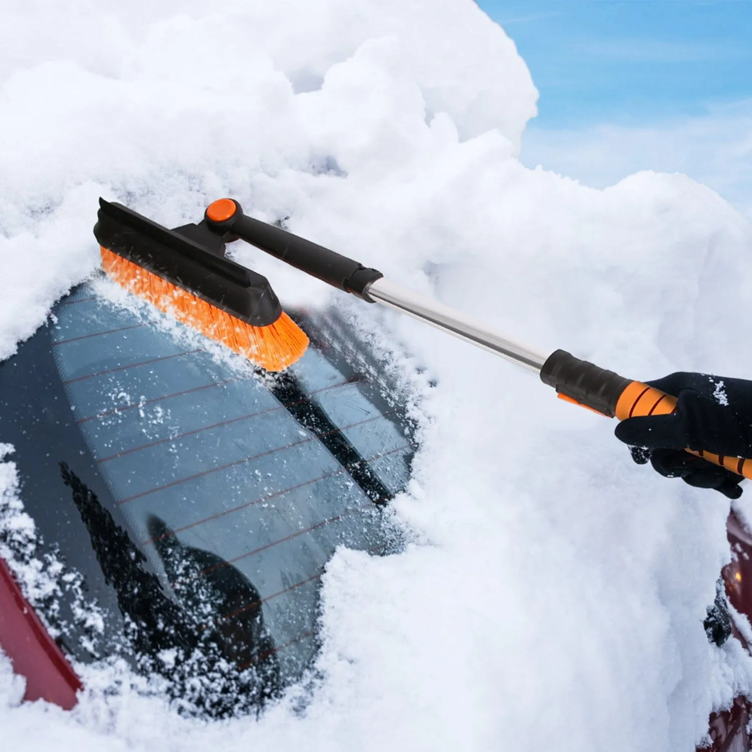 5-in-1 Detachable 180° Adjustable Ice Scraper Snow Shovel