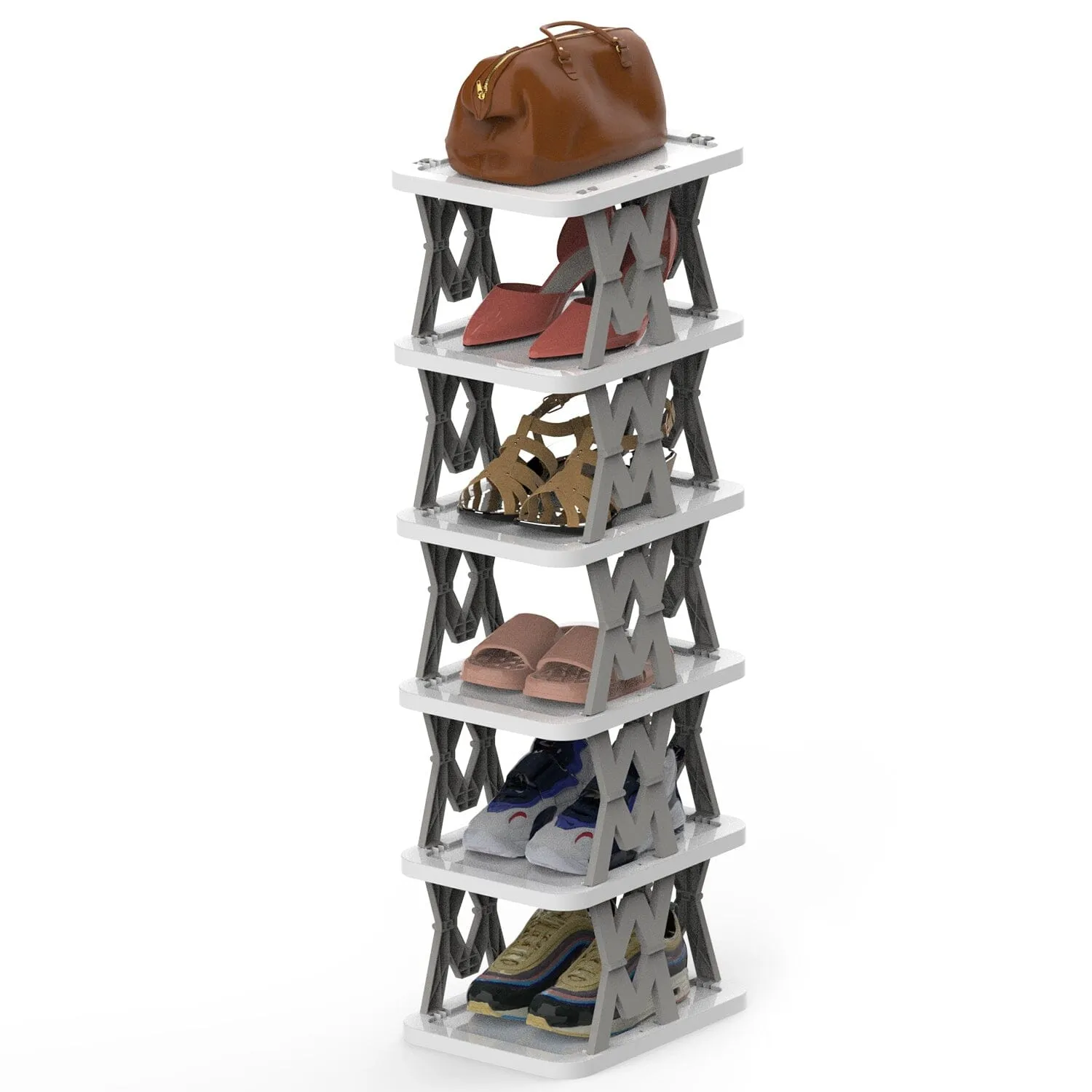 6-Tier Foldable Vertical Shoe Rack