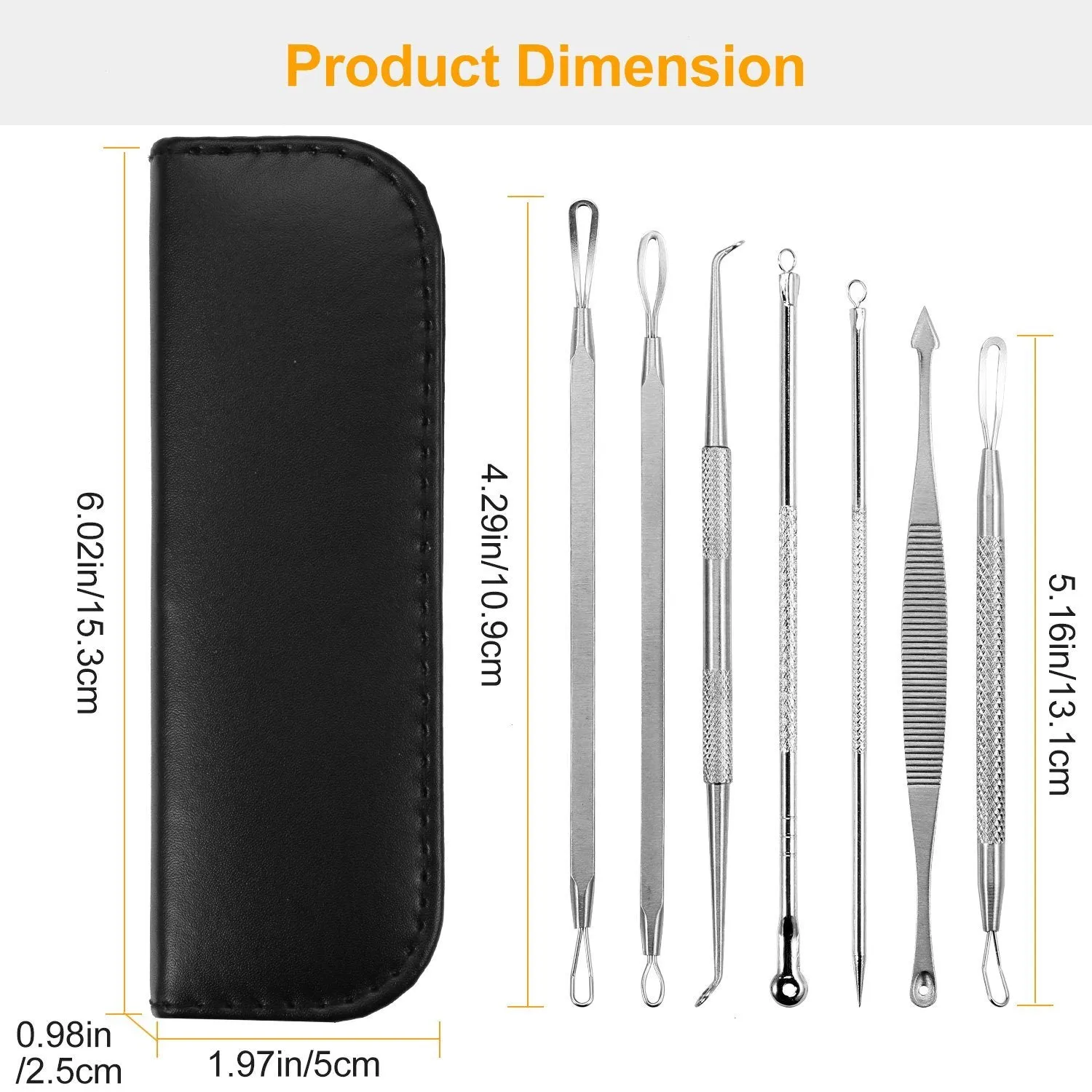 7-Pieces: Blackhead Remover Stainless Steel