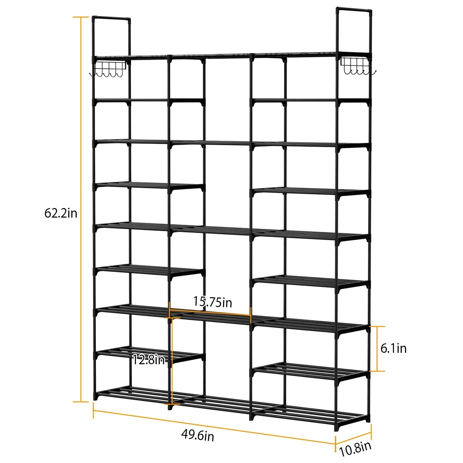 9-Tier: Shoe Rack Metal Storage