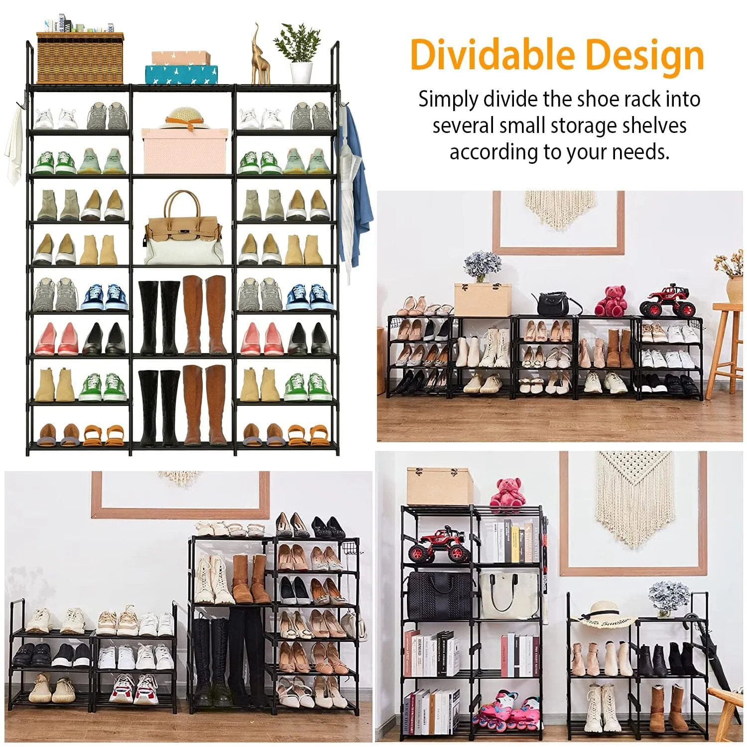 9-Tier: Shoe Rack Metal Storage