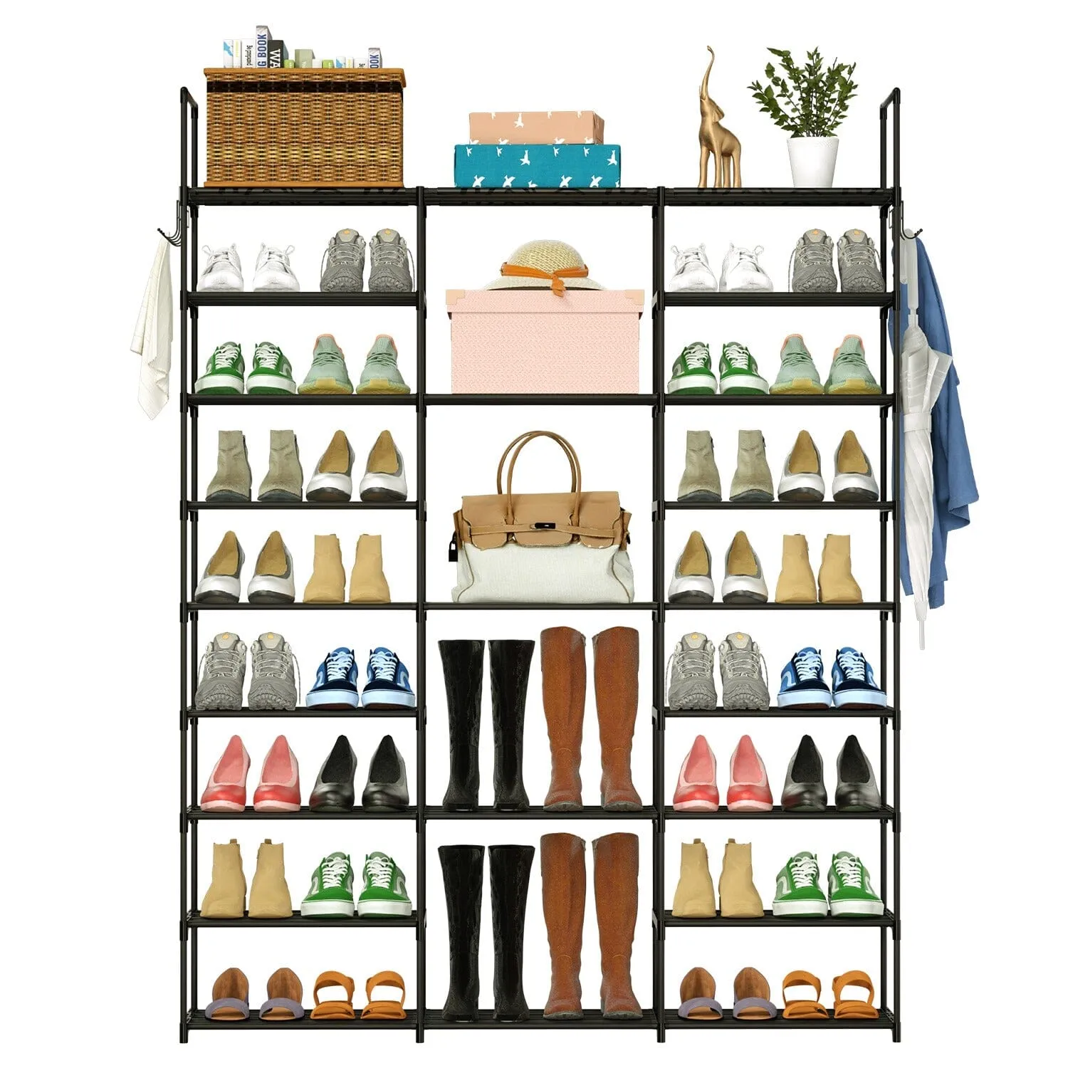 9-Tier: Shoe Rack Metal Storage