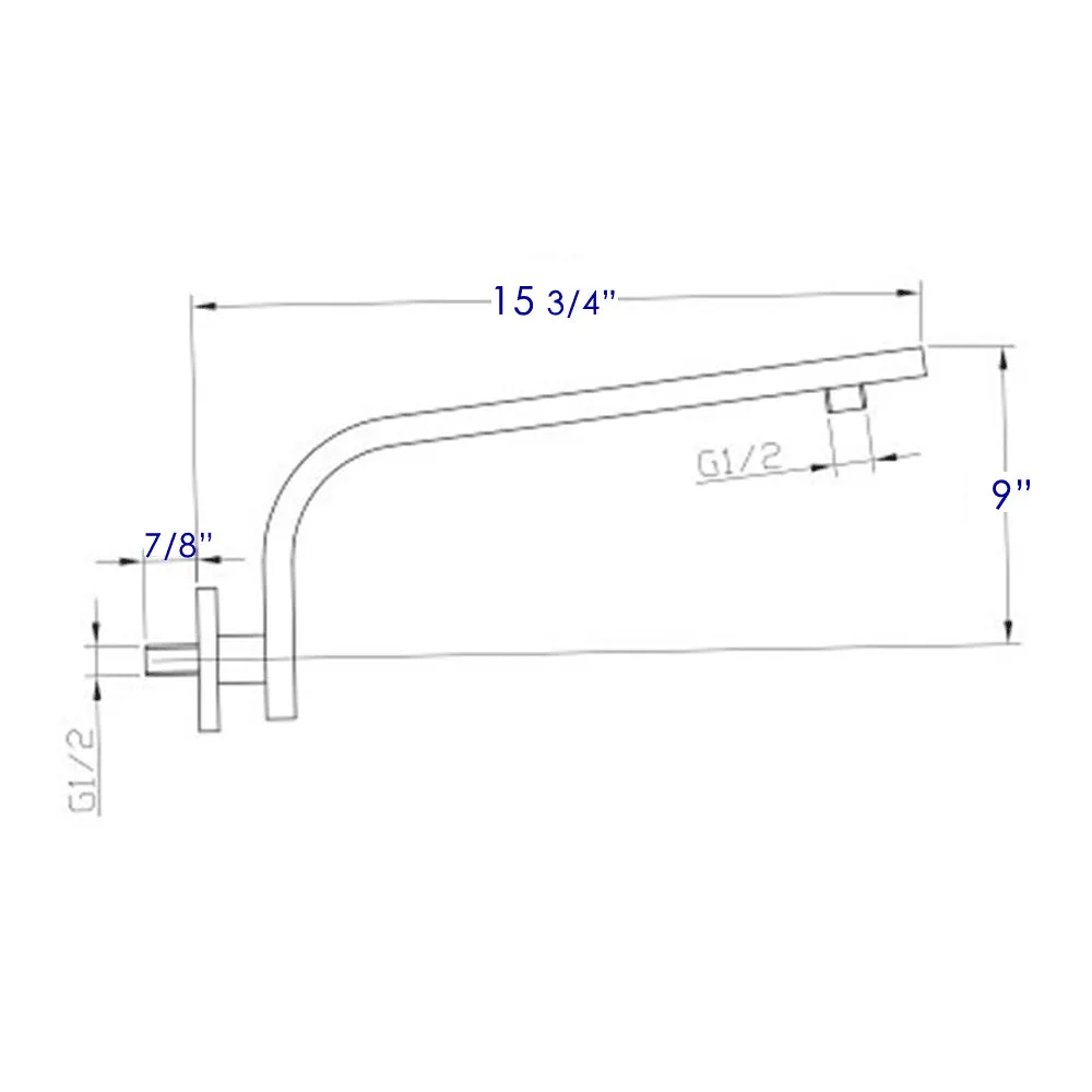 ALFI AB16GSW Square Wall Mounted Shower Arm for Rain Shower Heads