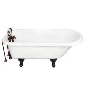 Andover 60″ Acrylic Roll Top Tub Kit in White – Oil Rubbed Bronze Accessories