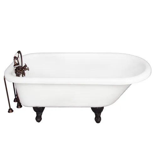 Andover 60″ Acrylic Roll Top Tub Kit in White – Oil Rubbed Bronze Accessories