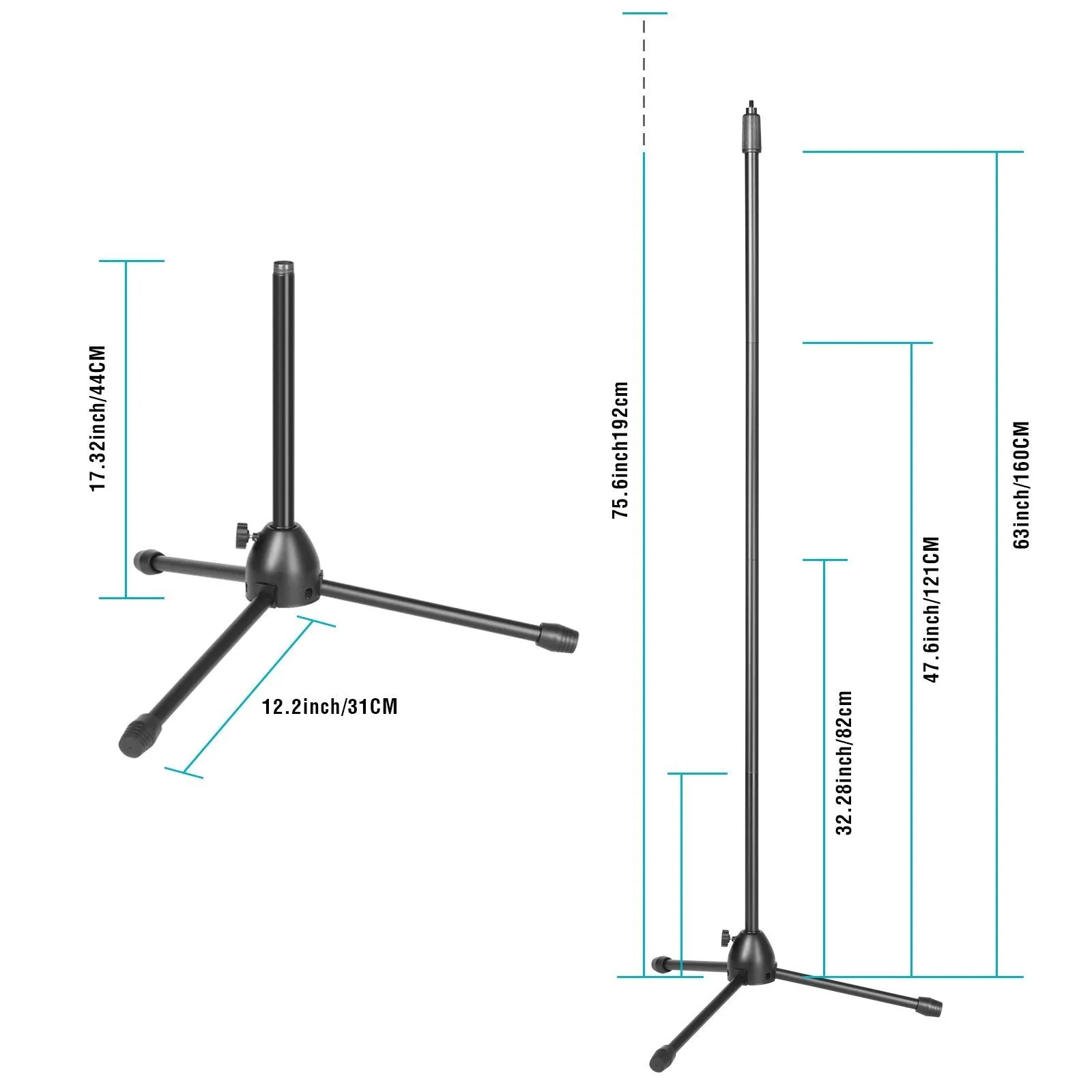 Anti-slip Tripod Condenser Microphone Stand