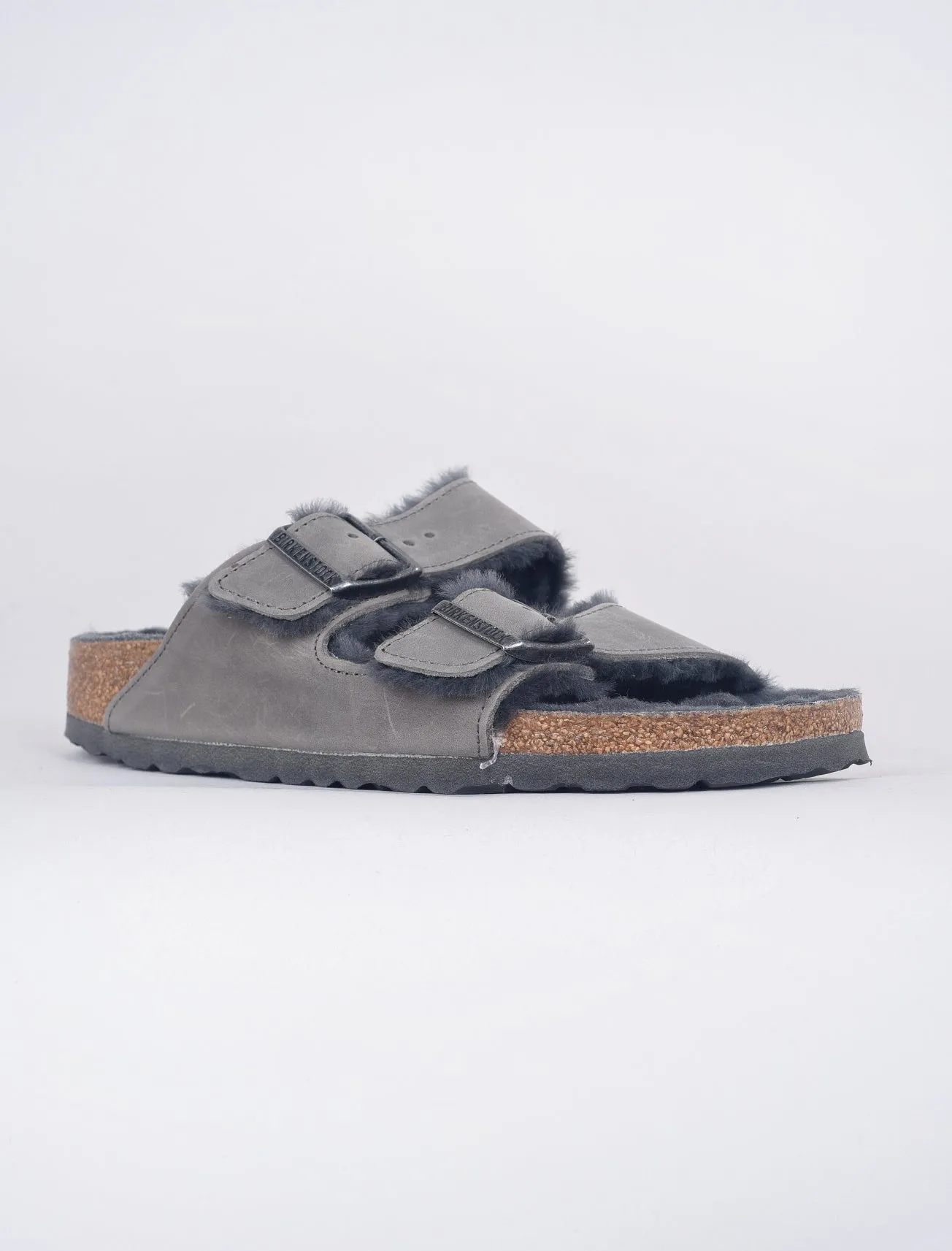 Arizona Shearling Sandal, Iron Oil