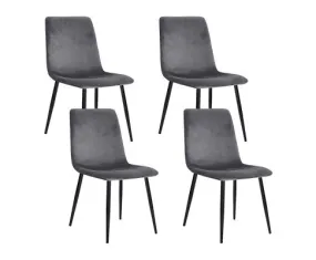 Artiss Dining Chairs Grey Velvet Set of 4 Lindsay