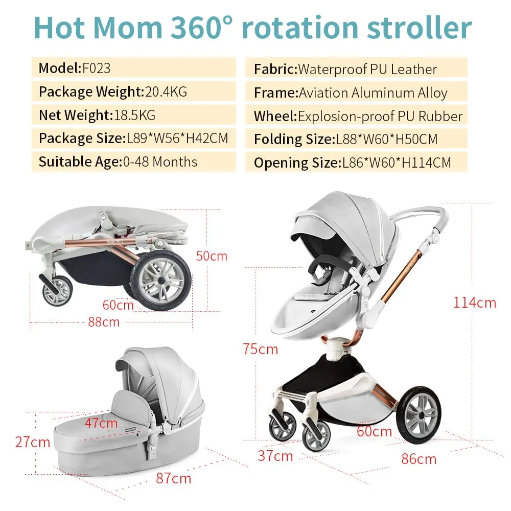 Baby Stroller 360 Degree Rotation Function