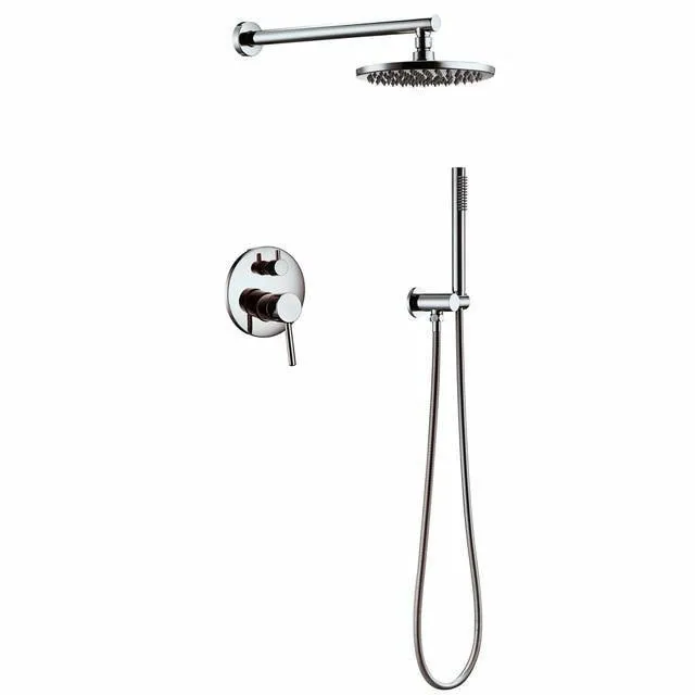 Bathroom Faucet Mixer Tap Ceiling Wall Handheld Spray With Rain Head