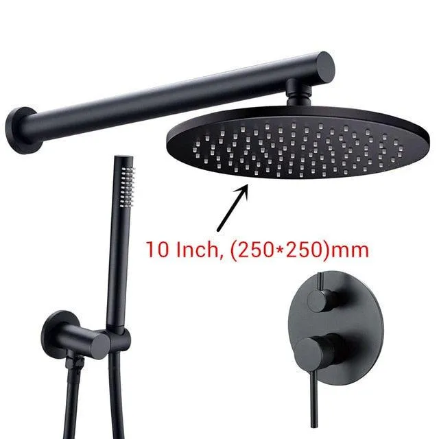 Bathroom Faucet Mixer Tap Ceiling Wall Handheld Spray With Rain Head