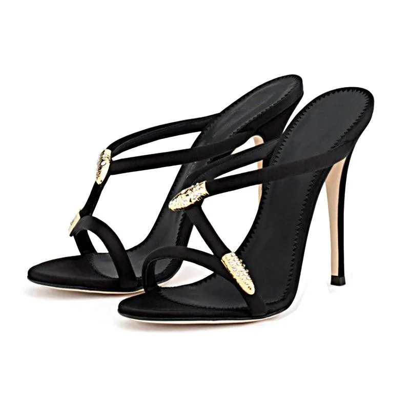 Black Sandals Stiletto  Sandals