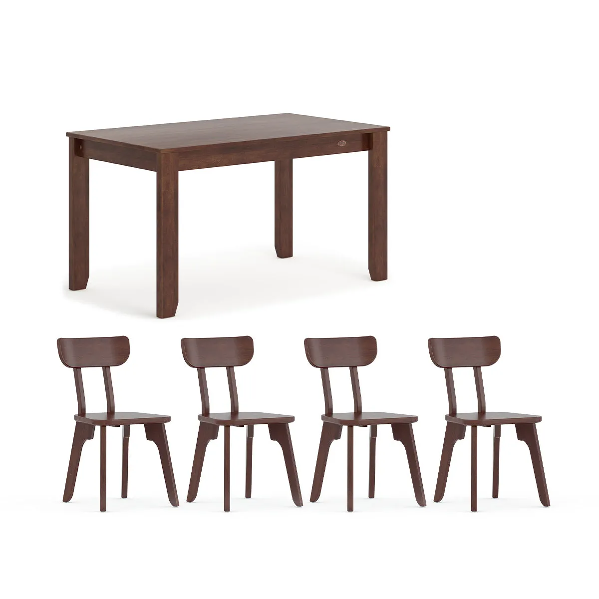 Block Dining Table (1.4m) with 4 Chairs Package