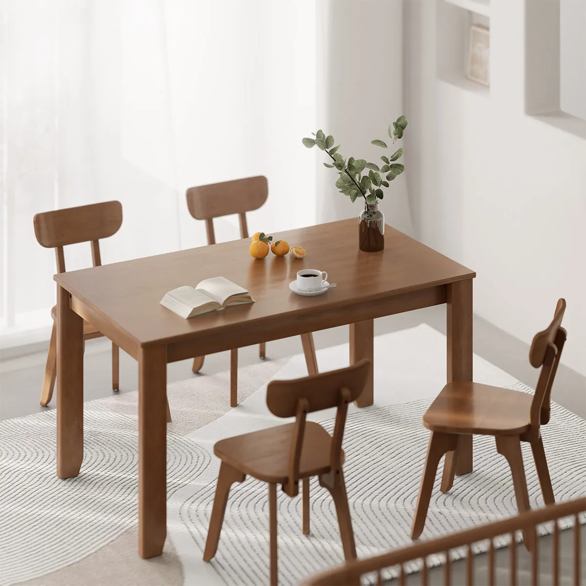 Block Dining Table (1.4m) with 4 Chairs Package