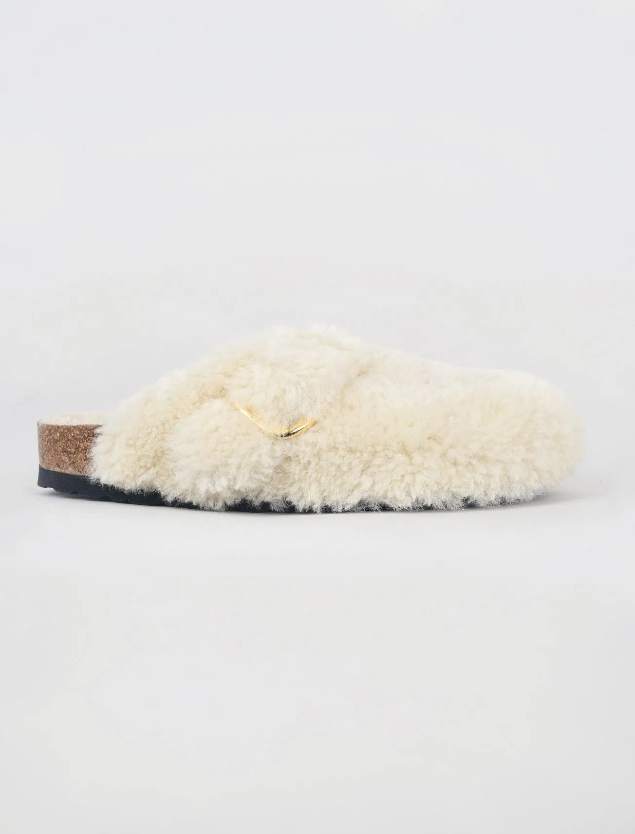 Boston Big Buckle Teddy Shearling, Eggshell