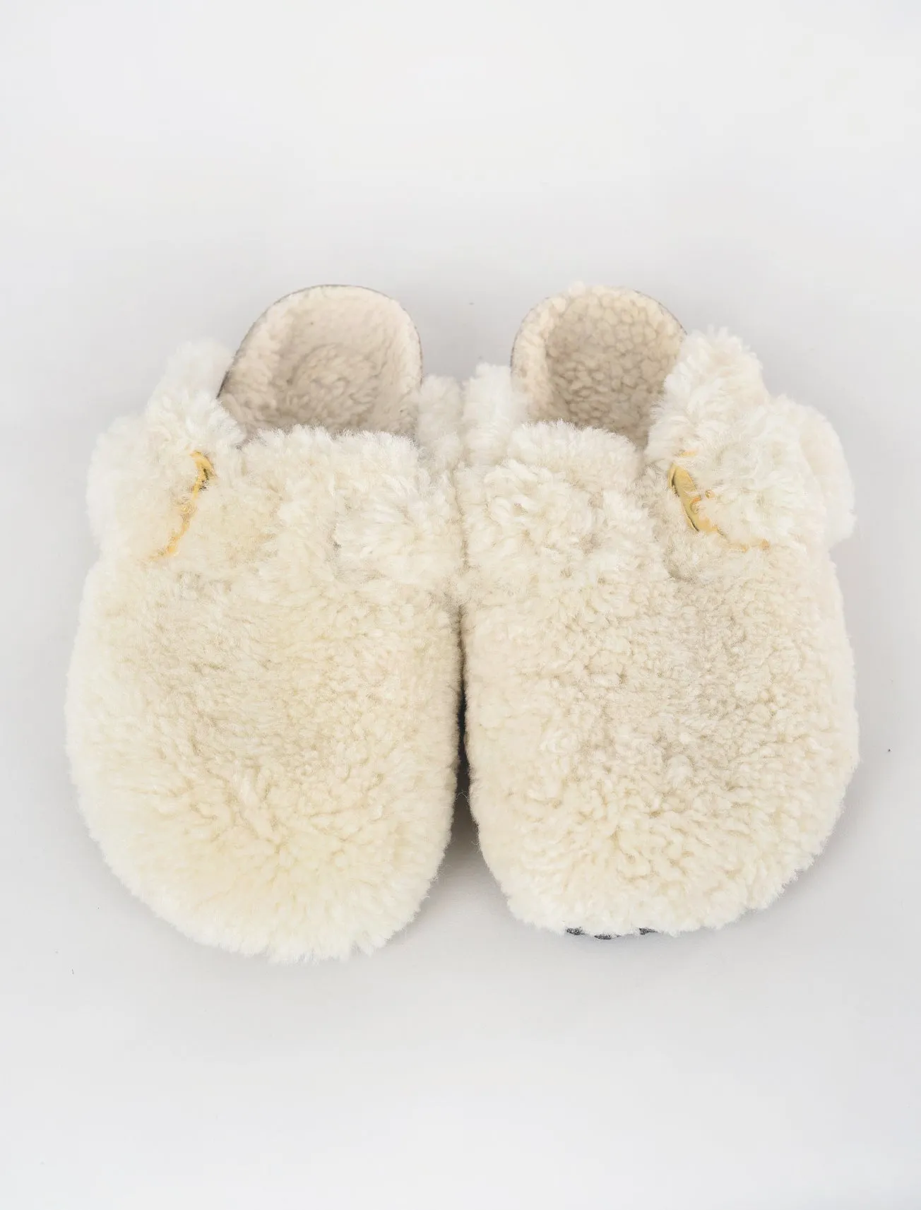 Boston Big Buckle Teddy Shearling, Eggshell