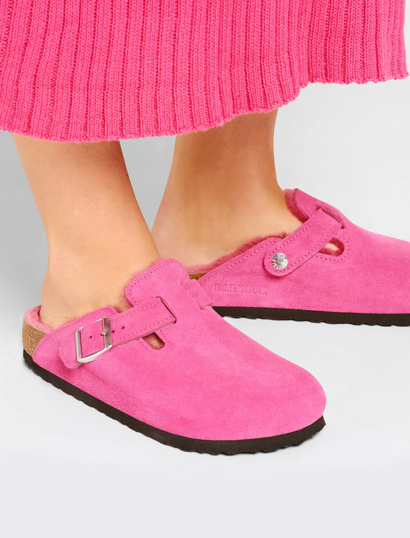 Boston Shearling Clog, Fuchsia