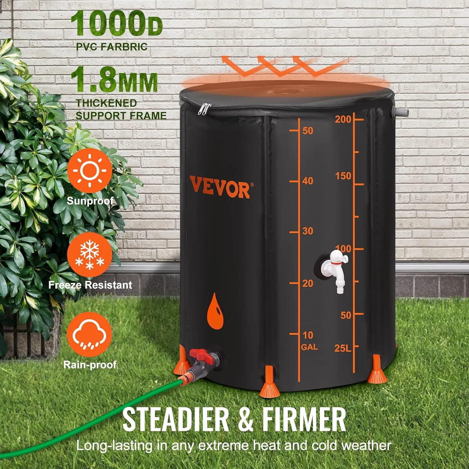 Collapsible Rain Barrel, Portable Rainwater Collection System