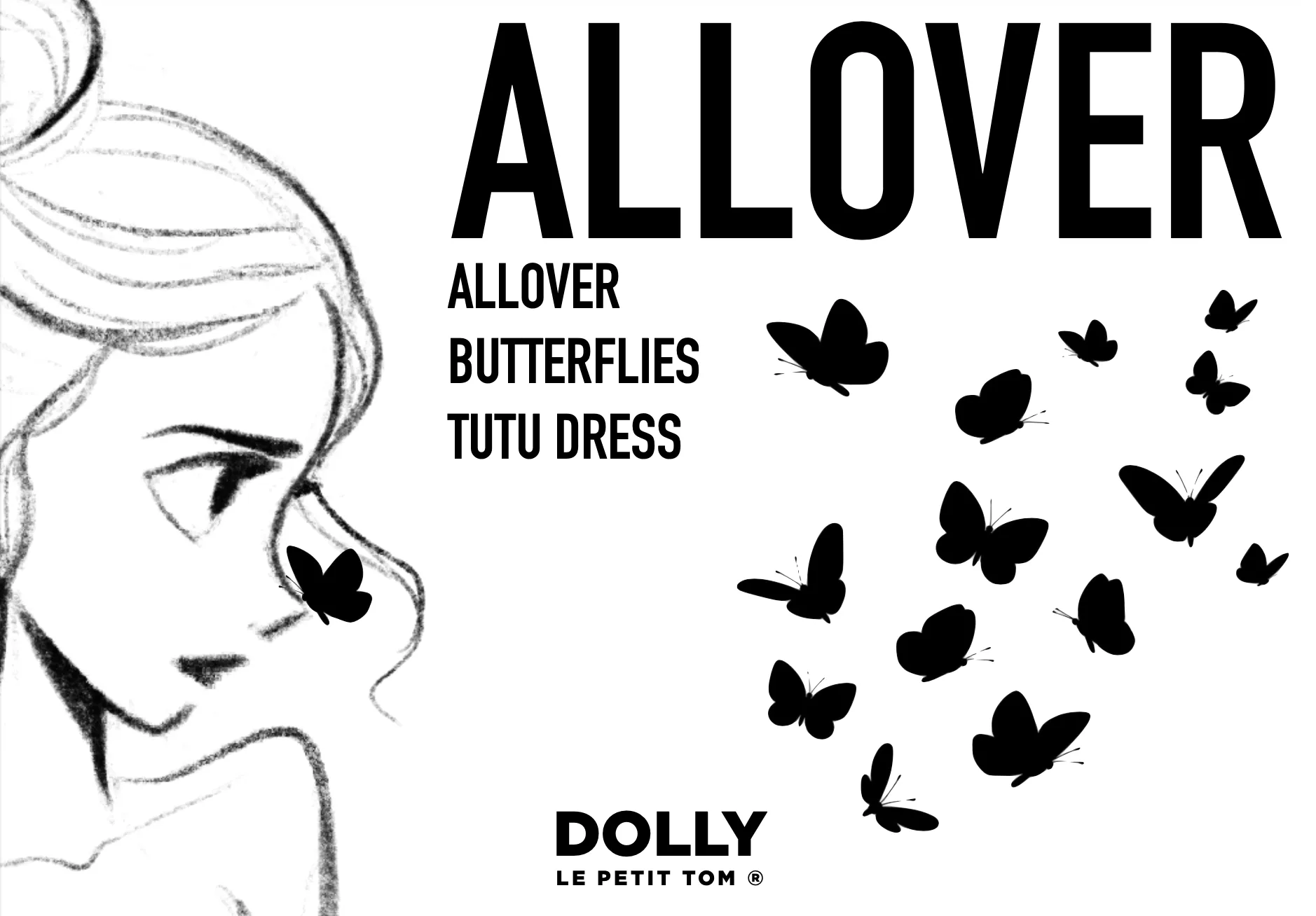 DOLLY by Le Petit Tom ® ALLOVER BUTTERFLIES TUTU DRESS black