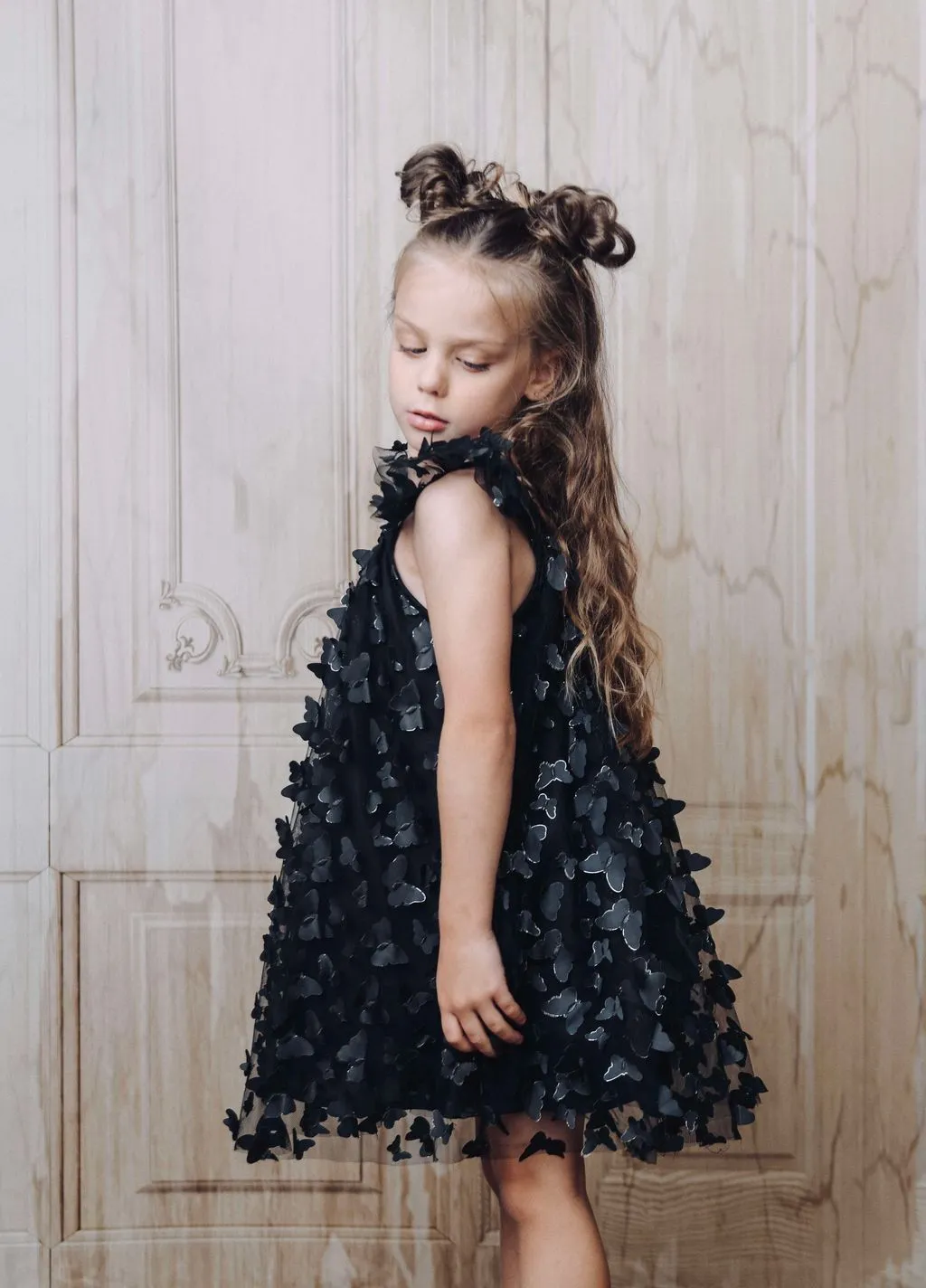 DOLLY by Le Petit Tom ® ALLOVER BUTTERFLIES TUTU DRESS black