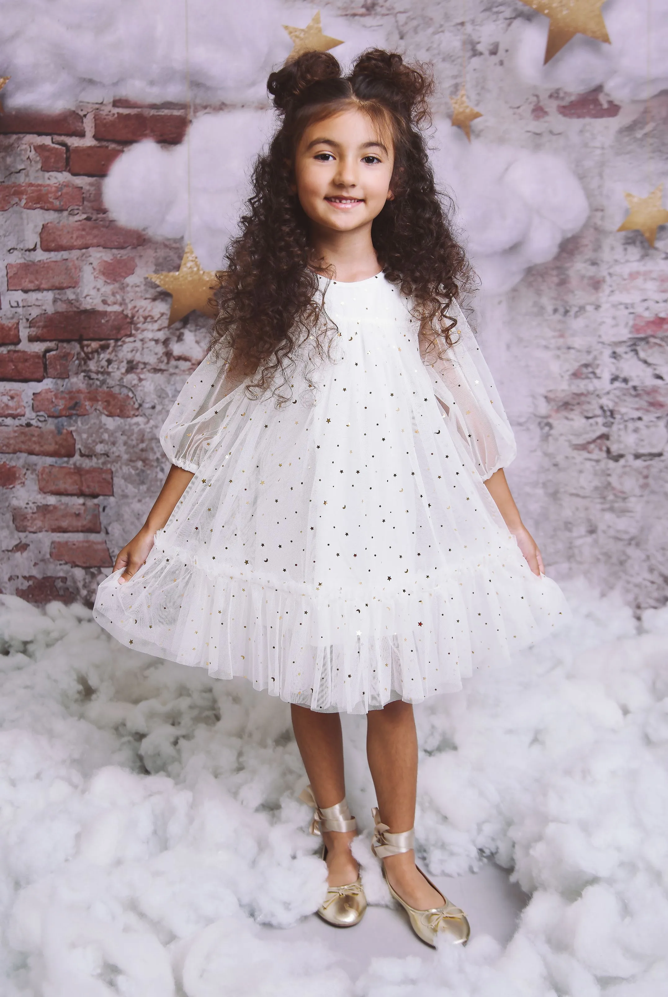 DOLLY® STARS & MOON ⭐️ 🌙 TULLE EMPRESS DRESS white