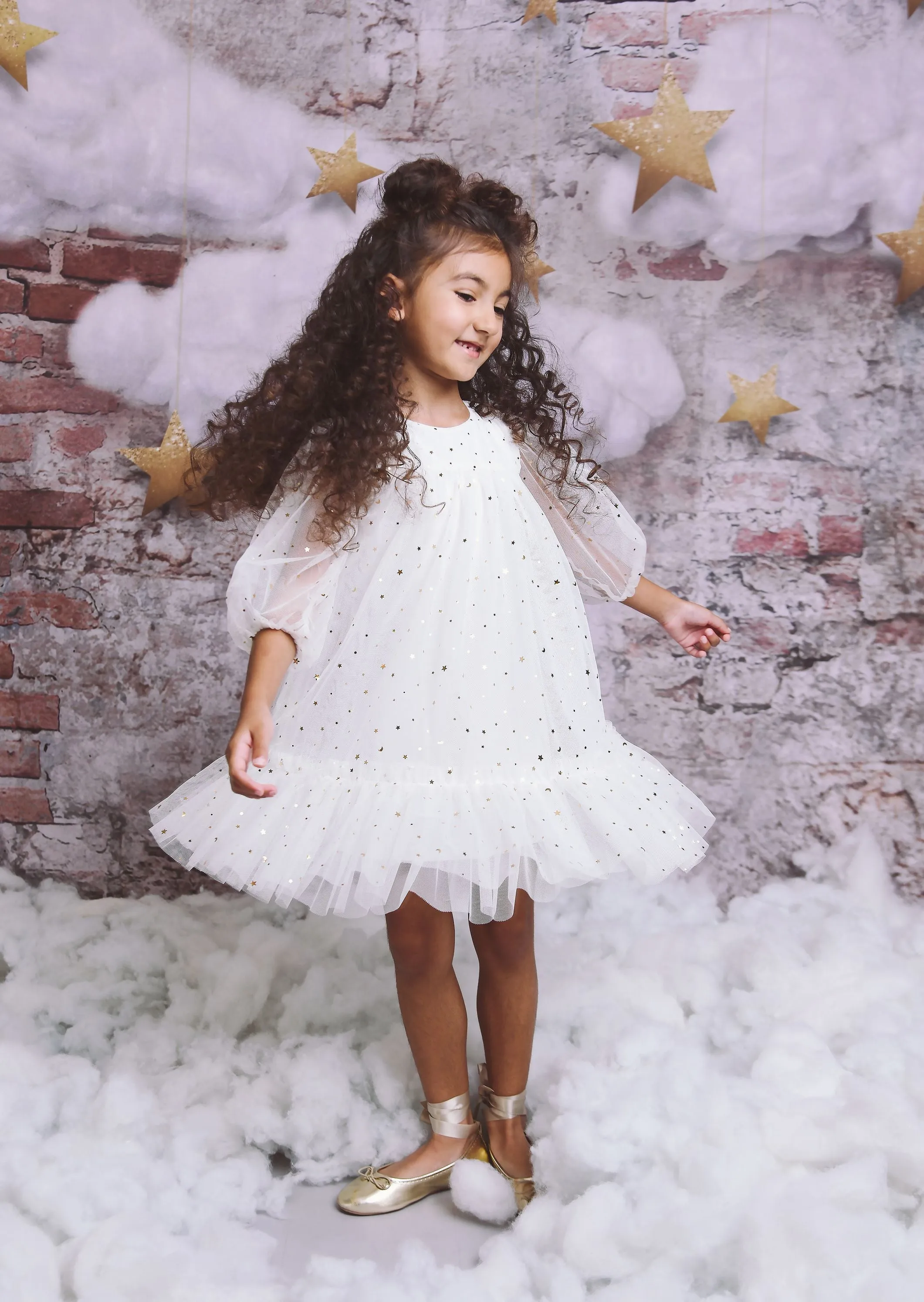 DOLLY® STARS & MOON ⭐️ 🌙 TULLE EMPRESS DRESS white