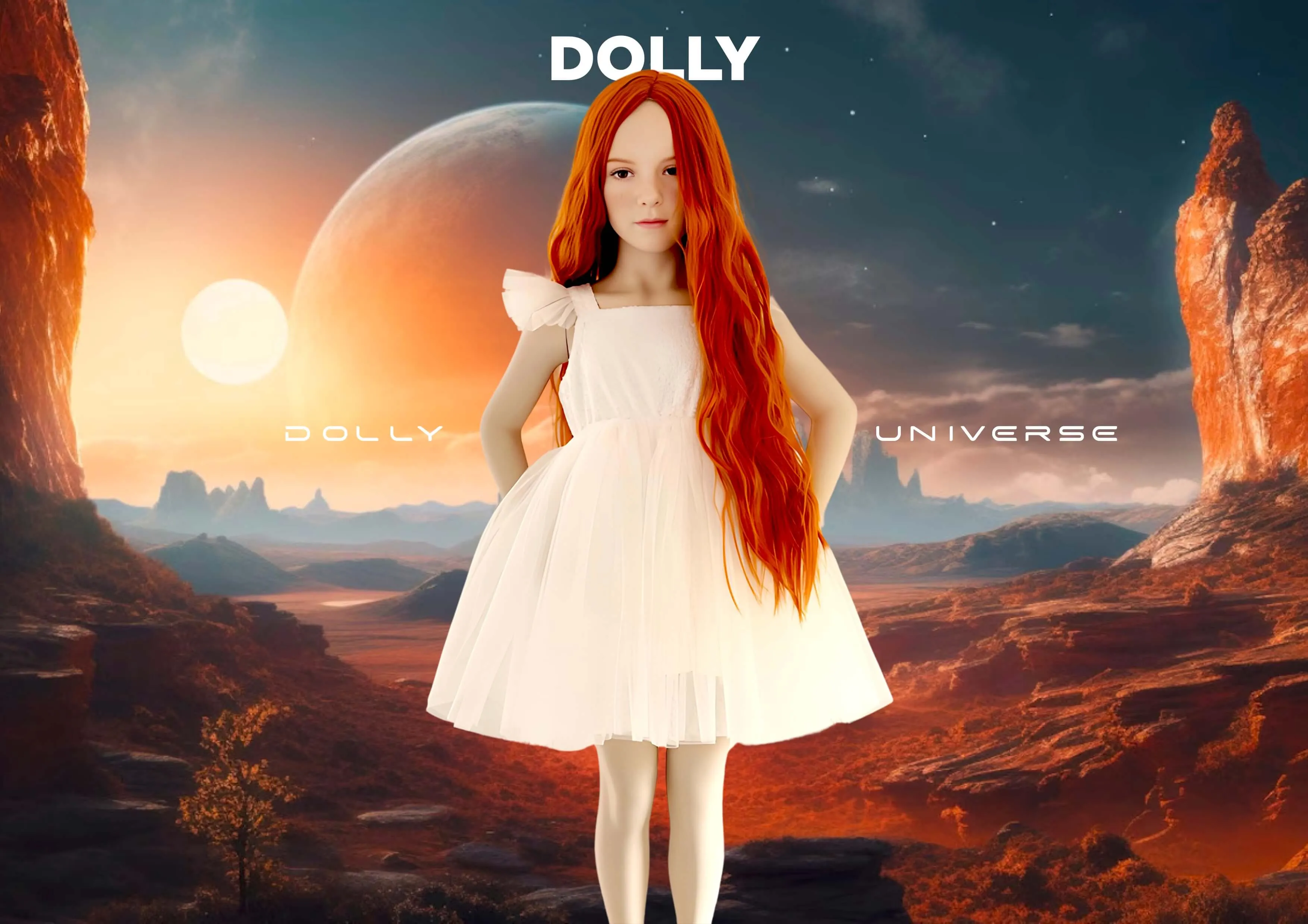 DOLLY UNIVERSE SEQUIN GLITTER GALAXY TUTU DRESS white