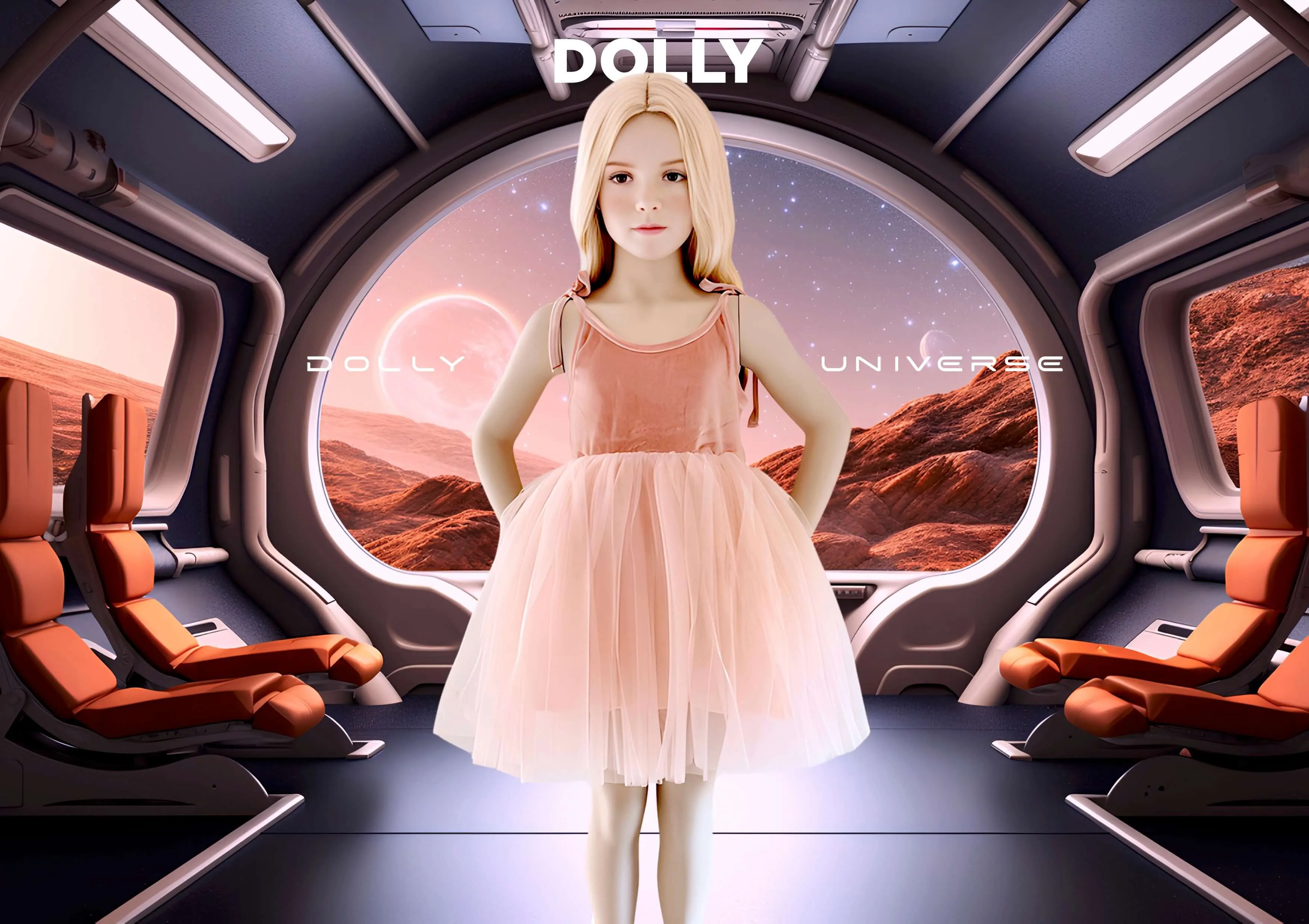 DOLLY UNIVERSE VELVET COSMIC STRINGS TUTU DRESS pink