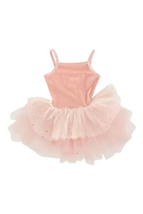 DOLLY® VELVET LEOTARD ROMPER TUTU DRESS STARS & MOON ⭐️ 🌙 TULLE ballet pink