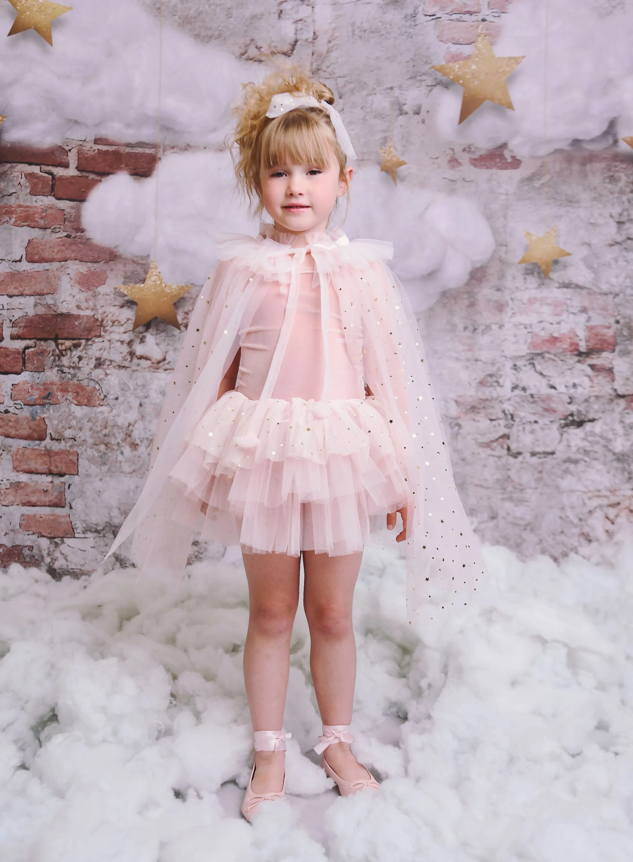 DOLLY® VELVET LEOTARD ROMPER TUTU DRESS STARS & MOON ⭐️ 🌙 TULLE ballet pink