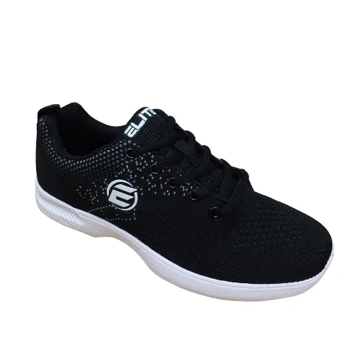 ELITE Women's Comfort Lace Up Black Bowling Shoes