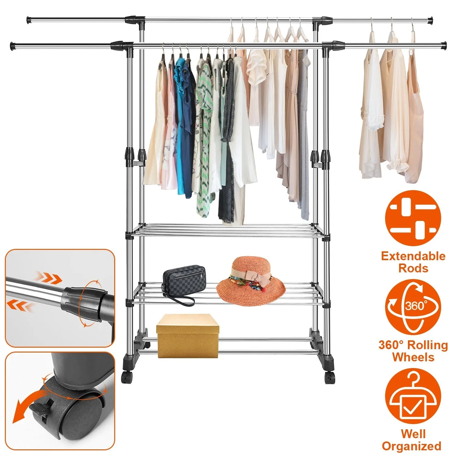 Extendable Garment Hanging Rack