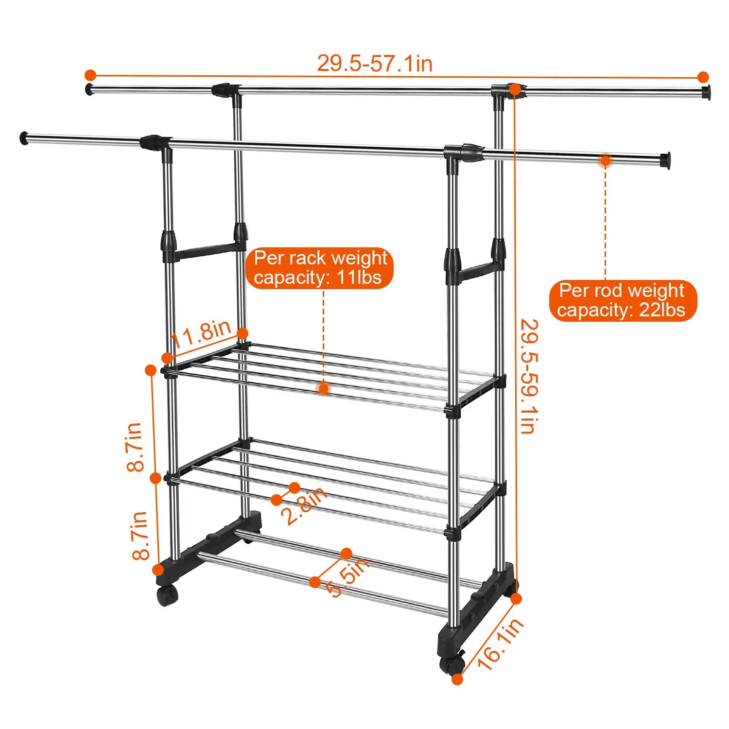 Extendable Garment Hanging Rack