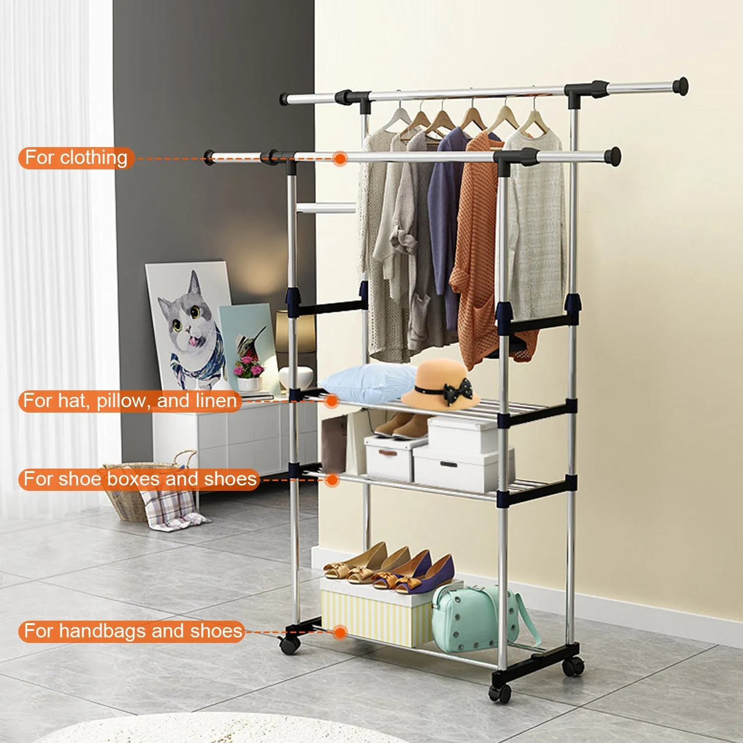 Extendable Garment Hanging Rack