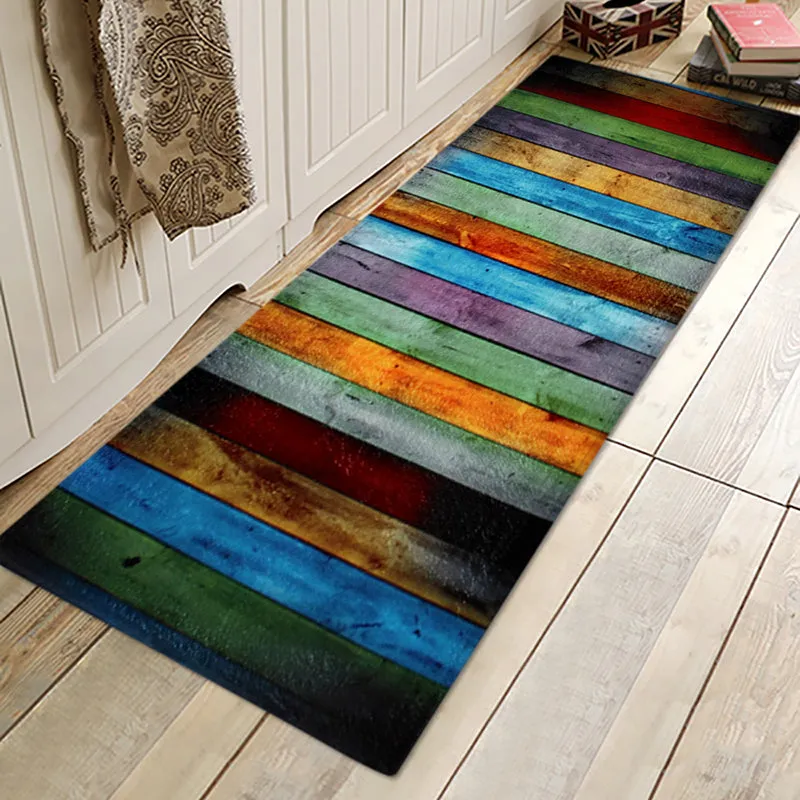 Flannel Entrance Rug Strong Water Absorb Decorative Carpet Anti Skid Trapper