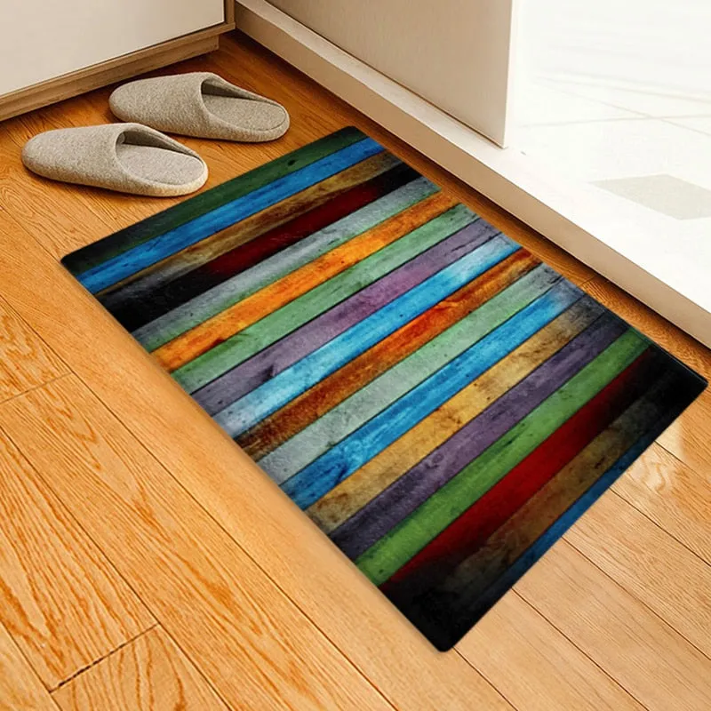 Flannel Entrance Rug Strong Water Absorb Decorative Carpet Anti Skid Trapper