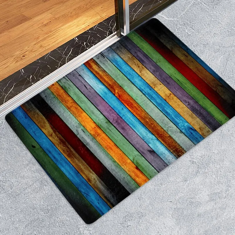 Flannel Entrance Rug Strong Water Absorb Decorative Carpet Anti Skid Trapper