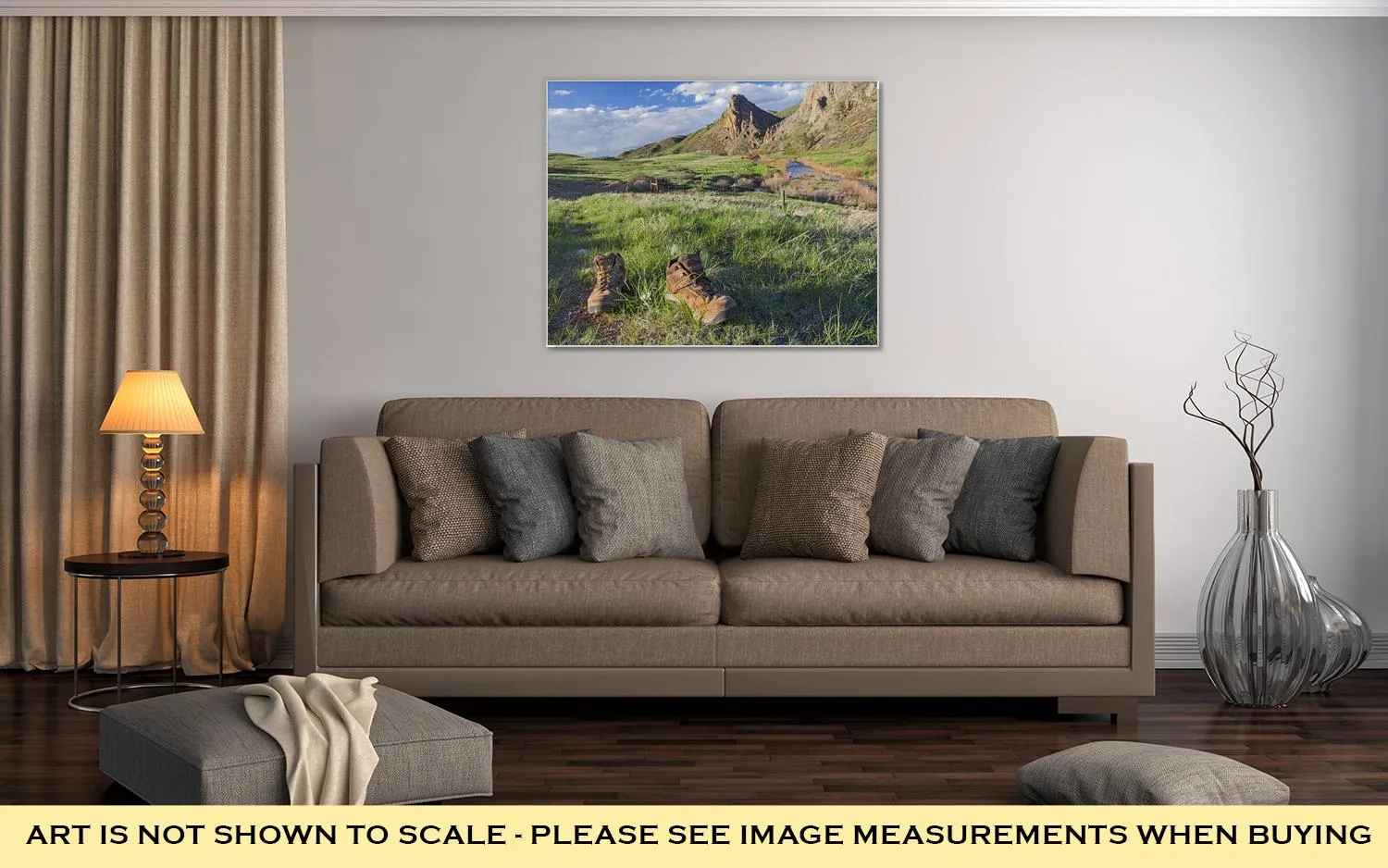 Gallery Wrapped Canvas, Hiking Boots On A Trail Eagle Nest Rock Open Space In Colorado At Springtime