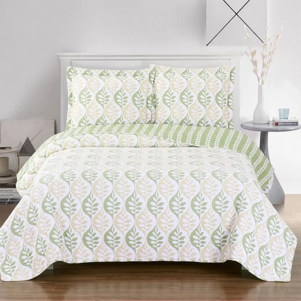 Gia floral Quilted Coverlet Oversized in Twin, Queen Or King Size