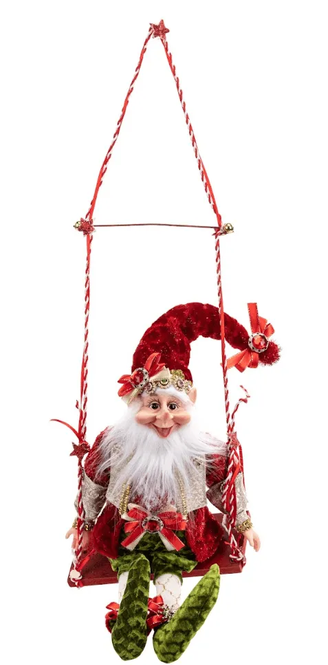 Grandfather Elf On Swing 4 Asst (66cm)