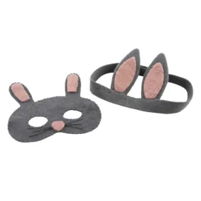 Grey Bunny Mask &  Bunny Ears Headband